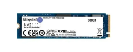 SSD Kingston NV2, 500 GB, M.2 2280, PCIe 4.0 x4, NVMe, Leitura: 3500 MB/s, Gravao: 2100 MB/s, Azul - SNV2S/500G
