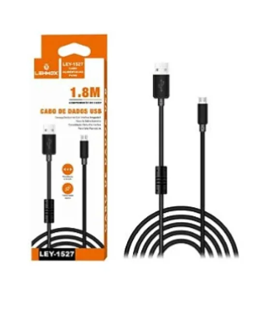 Cabo V8 para Controle PS4 1.8 Metros LEHMOX - LEY-1527