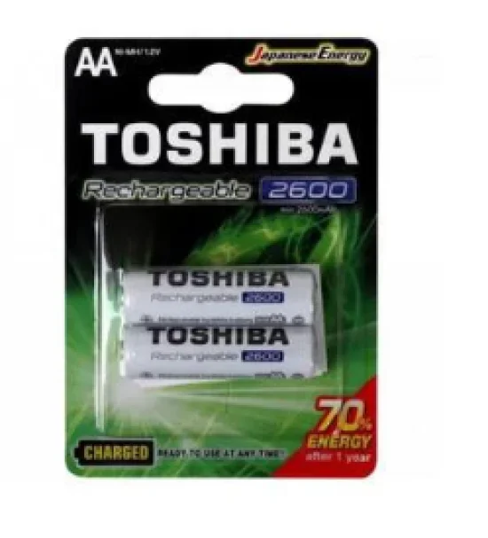 Pilha Recarregvel AA 1,2V 2600mAh TNH6GAE TOSHIBA (Cartela com 2 unid.)