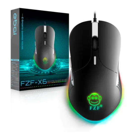 Mouse Gamer Usb Com Led Rgb 3200 Dpi Ajustavel Ebai - FZF-X6