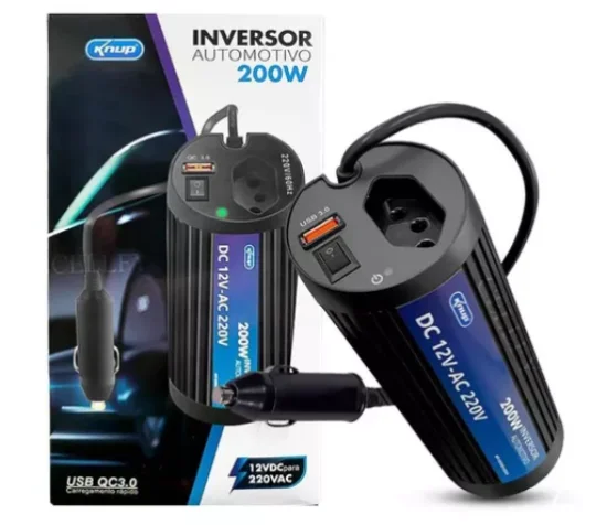 Inversor Automotivo Vecular 60hz 200w 12v/220v Usb 3.0