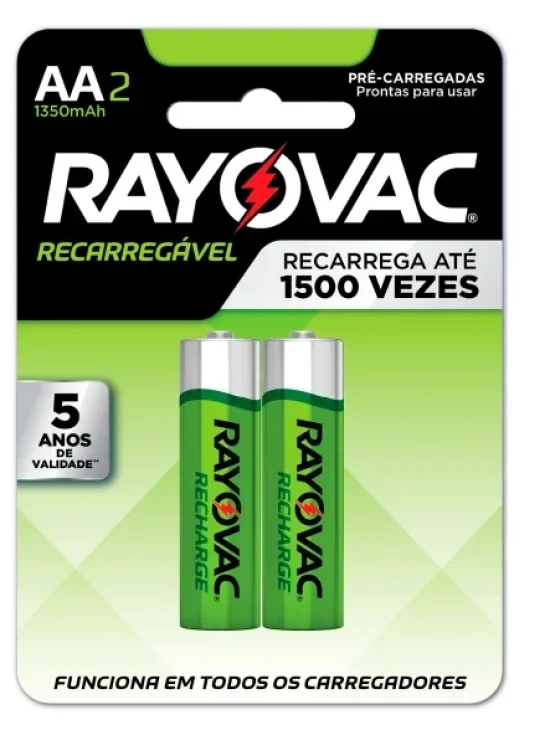 Pilha Recarrgavel ECO AA C/2 1350MAH 55802