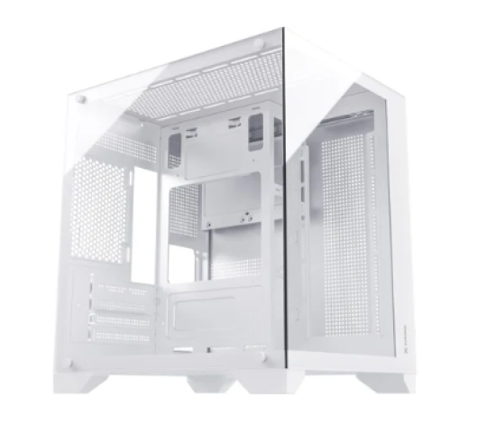 Gabinete Gamer Fortrek Clarity Branco Lateral Vidro