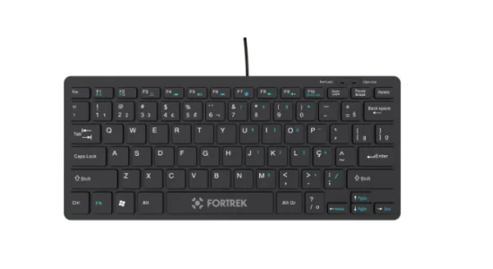 Teclado Mini Office Fortrek K13 USB ABNT2 Preto