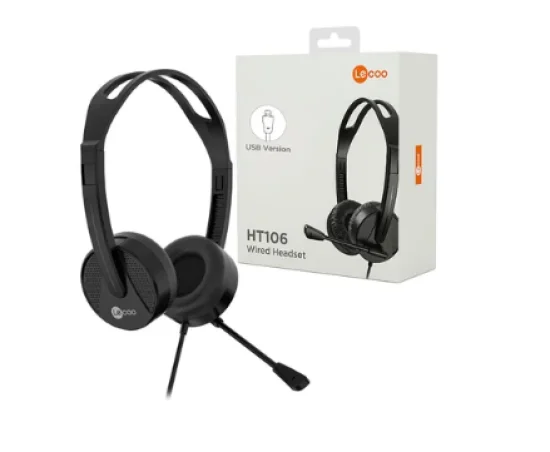 Headset Lecoo HT106, Driver 40mm, USB, Omnidirecional, Preto