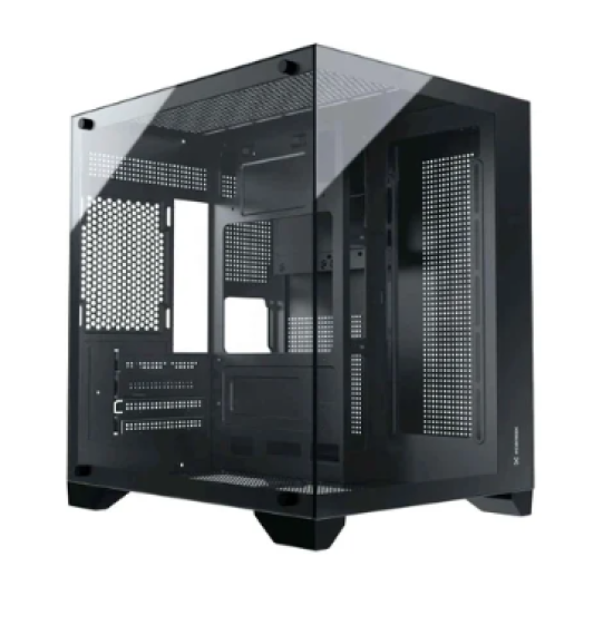 Gabinete Gamer Aquario Clarity Preto Lateral Vidro Fortrek