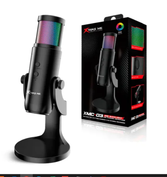 Microfone Gamer Profissional RGB Condensador XMC03 - Xtrike-ME