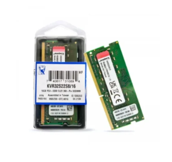 Memoria 16gb P/ Notebook Kingston Ddr4 3200 KVR32S22S8/16