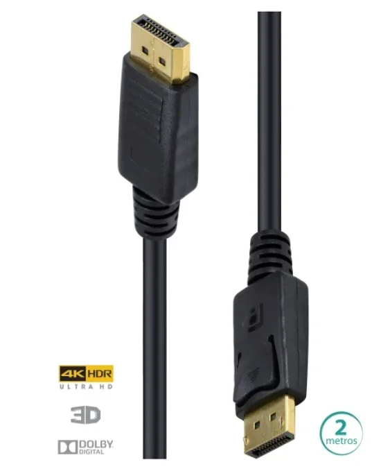 Cabo DISPLAYPORT Macho Para DISPLAYPORT Macho 2 Metros V1.3 - DP13-2