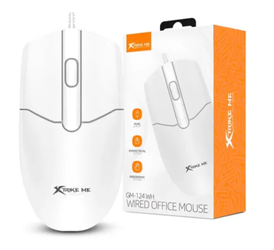Mouse Office Escritrio Branco 1000dpi Xtrike-ME - GM-124 WH