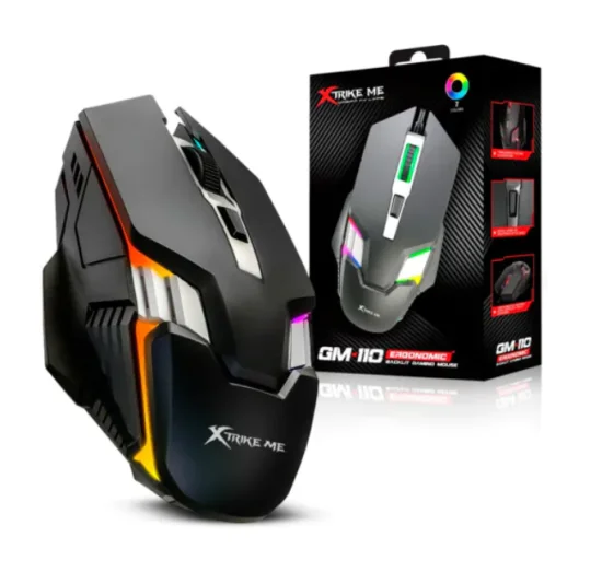 Mouse Gamer Optico Xtrike-ME GM-110 com Fio USB Led 3600dpi