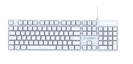 Teclado Office Fortrek K15 Slim USB ABNT2 Branco