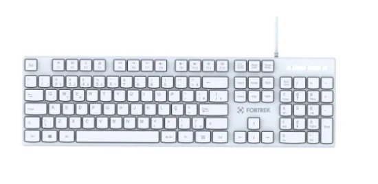 Teclado Office Fortrek K15 Slim USB ABNT2 Branco