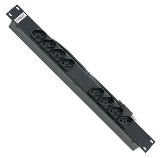 Rgua 8 Tomadas Rack 19 Polegadas Em Bloco Fiolux