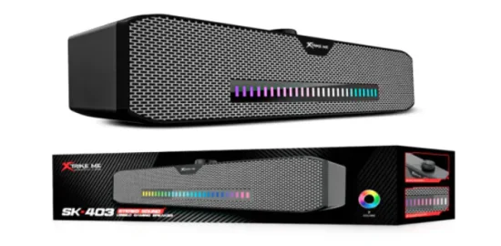 Caixa de Som Soundbar Gamer Xtrike-ME SK403 para PC Aux RGB