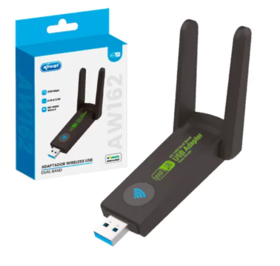 Adaptador Wifi para PC USB 3.0 1300Mbps WIireless 2.4GHz 5GHz KNUP - KP-AW162
