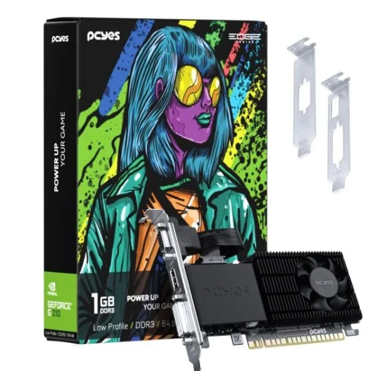 Gpu Nvidia Geforce G 210 1Gb Ddr3 64 Bit Projeto Edge Low Profile Single Fan - Ppe210Dr3Sfbr