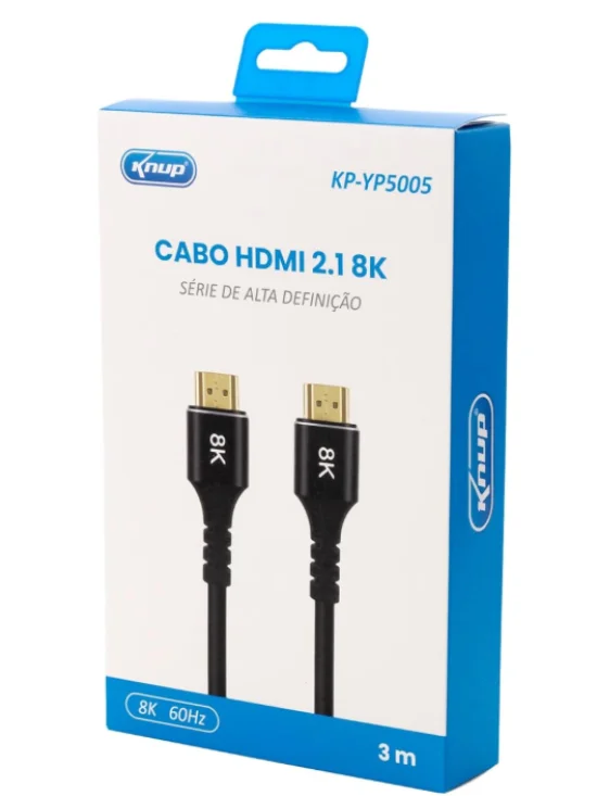 Cabo HDMI 2.1, 8K UHD, 3 Metros, Alta Definio, KP-YP5005