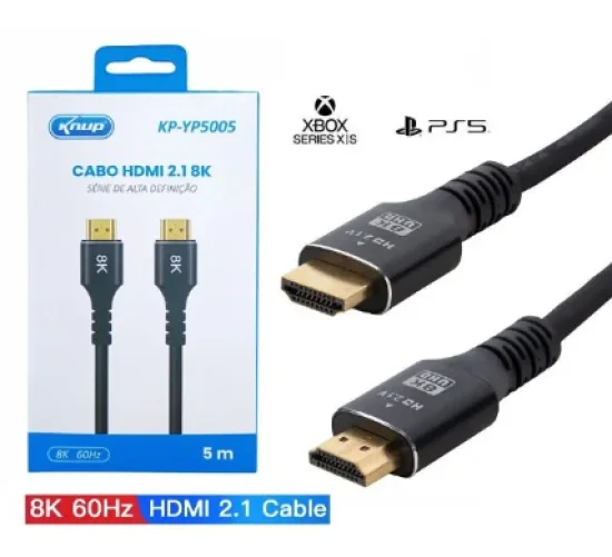 Cabo Hdmi 8k 5m Hdr 2.1 19p Ref. Kp-y5005