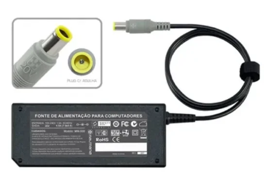 Fonte Carregador Para Notebook Lenovo 20v 3.25a Plug 7.9mm x 5.5mm