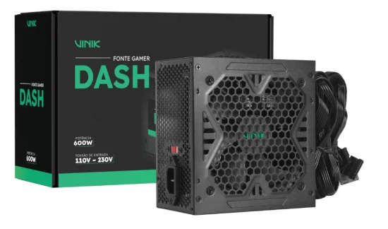 Fonte Gamer Vinik Dash 600W Preto - VFG600WPV3
