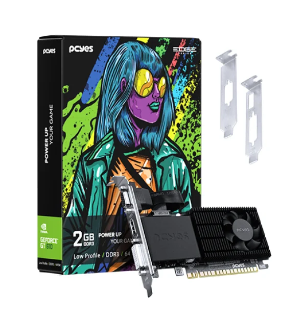 Gpu Nvidia Geforce Gt 610 2Gb Ddr3 64 Bit Projeto Edge Low Profile Single Fan - PPE610DR3LPBR