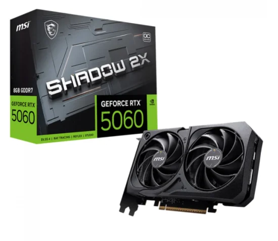 Placa de Vdeo MSI NVIDIA GeForce RTX 5060 Shadow 2X OC, 8GB, GDDR7, DLSS, Ray Tracing, 912-V537-038