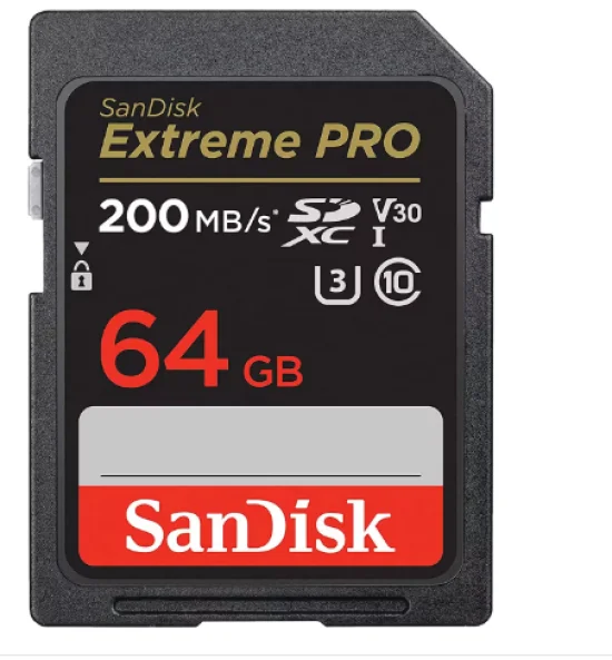 Carto de Memria SD Sandisk Extreme Pro 64GB 200MBs - SDSDXXU-064G-GN4IN