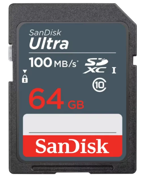 Carto de Memria  SD Sandisk Ultra 64GB 100MBs - SDSDUNR-064G-GN3IN