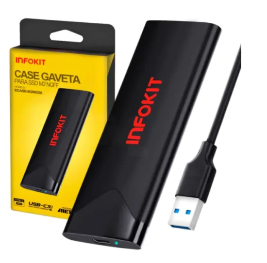 Case SSD M.2 NGFF 5Gbps Usb Tipo C Usb 3.1 INFOKIT - ECASE-M2NG50