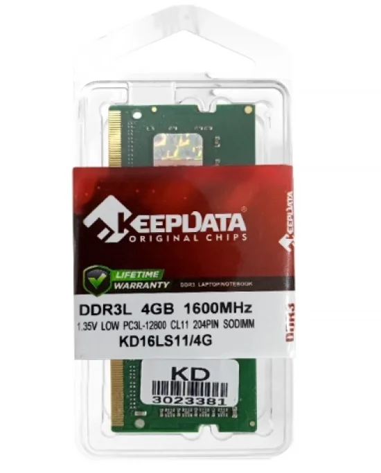 Memria Para Notebook Keepdata, 4GB, 1600MHz, DDR3L - KD16LS11/4G