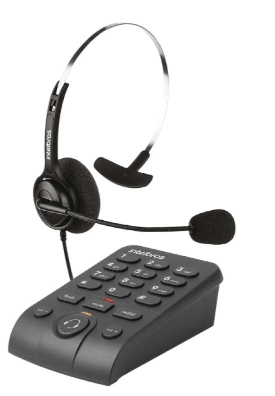 Telefone Headset Intelbras HSB40, Ajust�vel, Atendimento Autom�tico Telemarketing, RJ9 - HSB 40