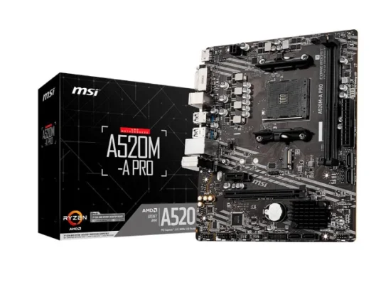 Placa-Me MSI A520M-A PRO, AMD AM4, mATX, DDR4, Preto - A520M-A PR