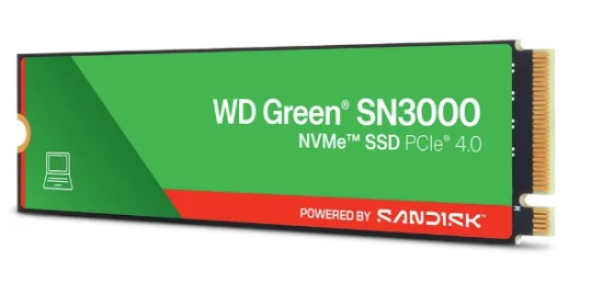 SSD WD SN3000, 500 GB, M.2 2280, PCIe, NVMe, Leitura 5000 MB/s, Gravao 4100 MB/s - WDS500G4G0E