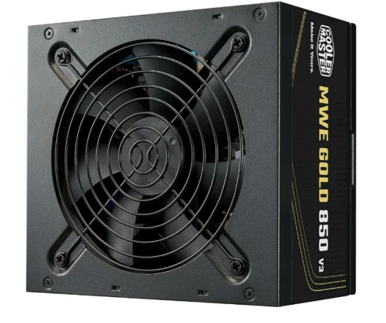 Fonte Cooler Master MWE Gold 850 V3, 850W, 80 Plus Ouro, ATX 3.1, PFC Ativo, Preto - MPE-8506-ACAG-BBR