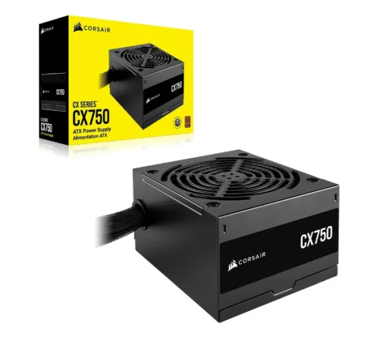 Fonte Corsair CX Series CX750, 750W, 80 Plus Bronze, Com Cabo, Preto - CP-9020279-BR