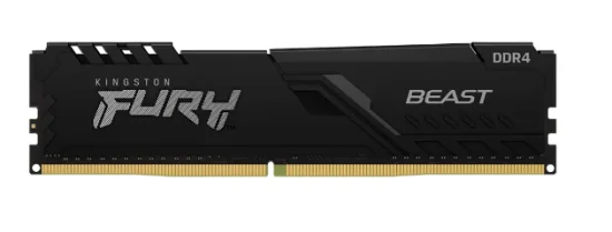 Memoria RAM Kingston Fury Beast, 16GB, 3200MT/s, DDR4, CL16, DIMM, 1Gx8, Preto - KF432C16BB1/16WP