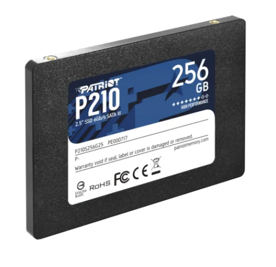 SSD 256GB 2.5 Sata 3 500mb/s Leit - 400mb/s Grav P210 P210S256G25  Patriot