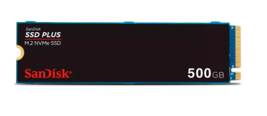 SSD SanDisk Plus NVMe, 500GB, M.2, PCle, Gen3, Leitura 2400MB/s e Grava��o 2400MB/s, Preto - SDSSDA3N-500G-G26
