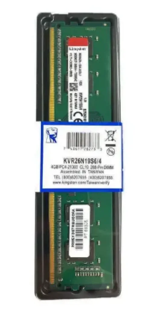 Mem�ria RAM Kingston 4GB, 2666MHz, DDR4, CL19 - KVR26N19S8/4