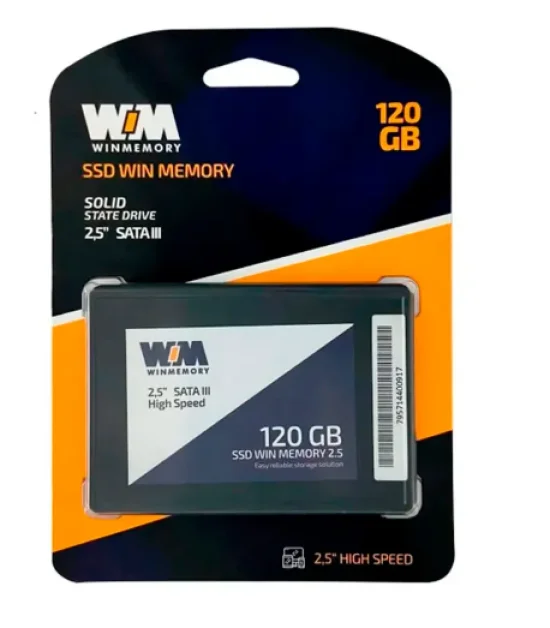 SSD Win Memory, 120GB, SATA, Leitura 520Mb/s, Grava��o 540Mb/s, Preto - SWR120G-DS1