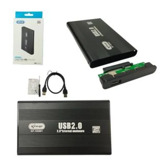 Case 2.5 HD Sata Usb 2.0 Para PC e Notebook Preto KP-HD001/B KNUP