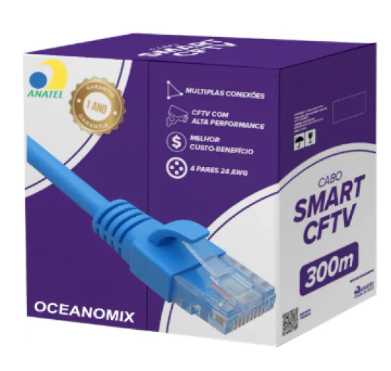 Cabo Cftv Cat5 Certificado Homologado Anatel Azul Link+ Por Metro