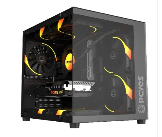 Gabinete Gamer Pcyes Forcefield Mini Black Vulcan - Gffmnbv