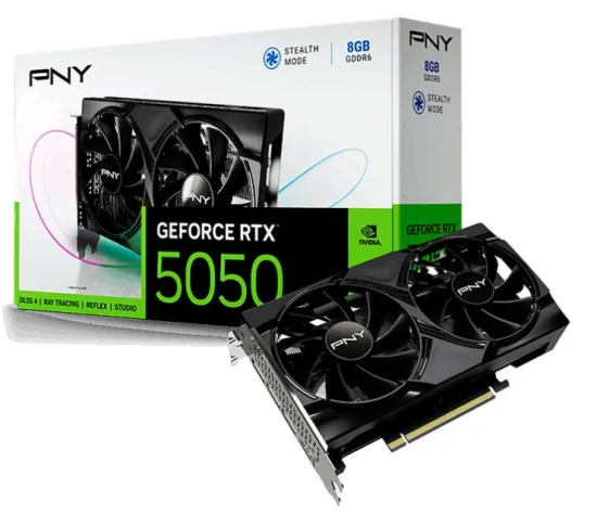 Placa de Video PNY GeForce RTX 5050 Dual Fan, 8GB, GDDR6, 128-bit, VCG50508DFXPB1