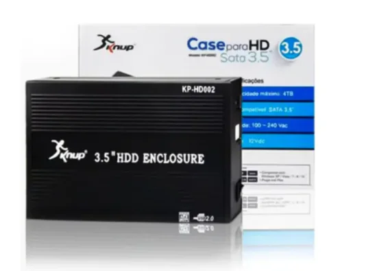 Case para HD Externo 3.5 SATA PC USB 2.0 KNUP - KP-HD002
