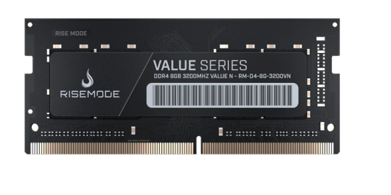 Mem�ria para Notebook Rise Mode Value, 8GB, 3200MHz, DDR4, CL22, Preto - RM-D4-8G-3200VN