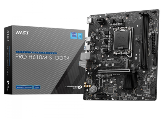 Placa M�e MSI PRO H610M-S, Chipset H610, Intel LGA 1700, MATX, DDR4