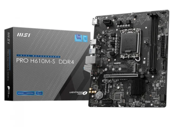 Placa M�e MSI PRO H610M-S, Chipset H610, Intel LGA 1700, MATX, DDR4