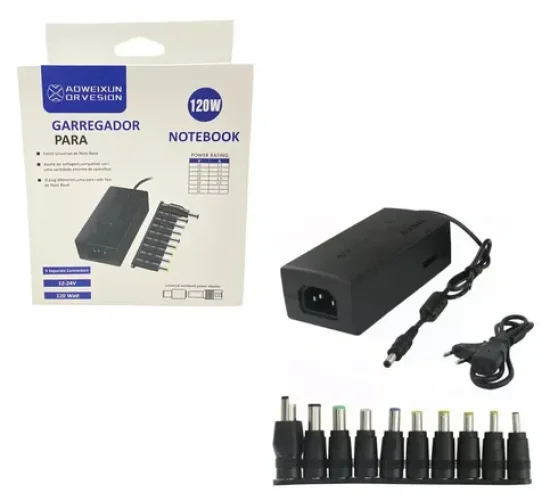 Fonte Carregador Alimenta��o Universal Notebook 12-24v 120w